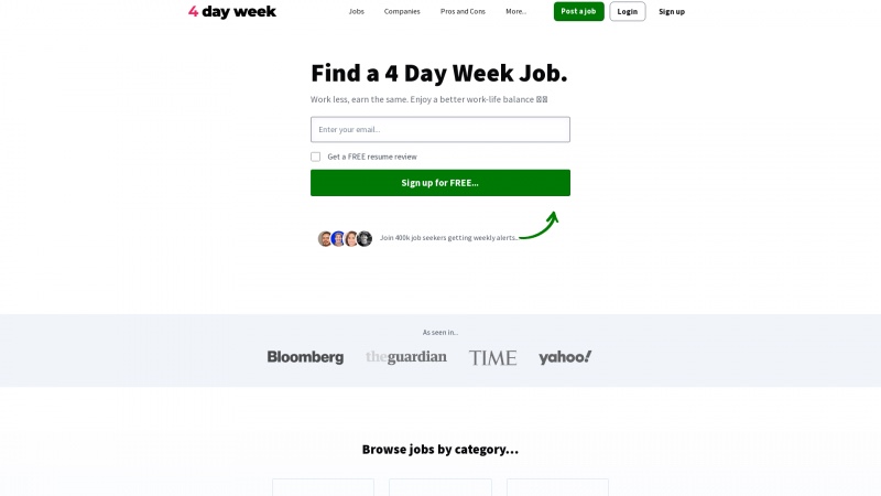 Homepage of 30hourjobs