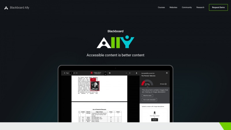 Homepage of ally