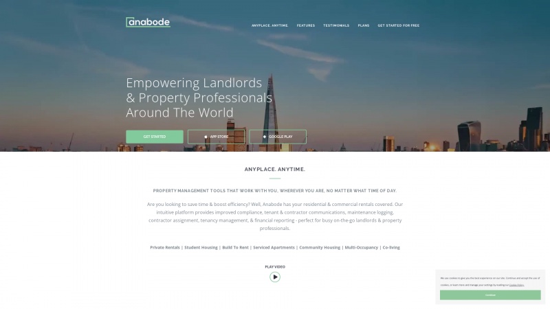 Homepage of anabode