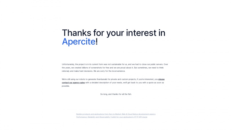 Homepage of apercite