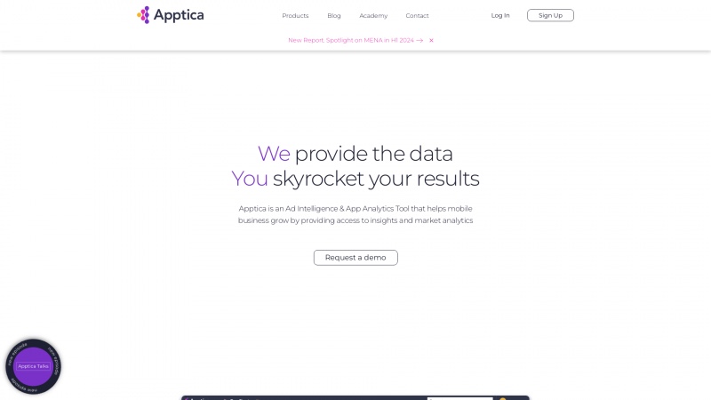 Homepage of apptica