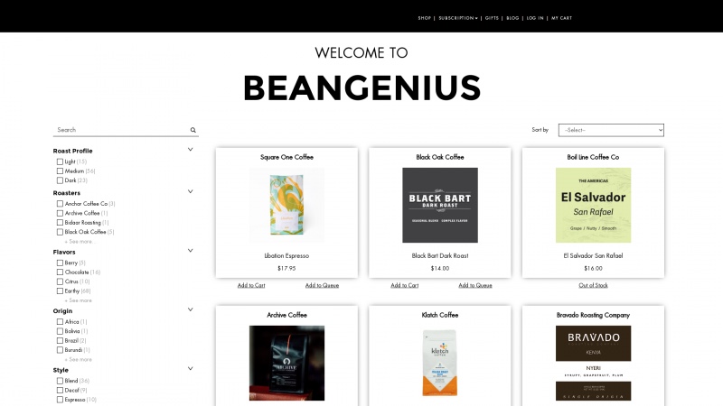 Homepage of beangenius