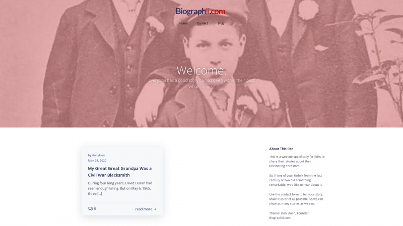 Homepage of biographii