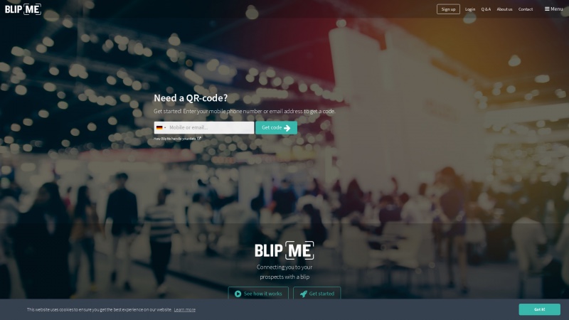 Homepage of blipme