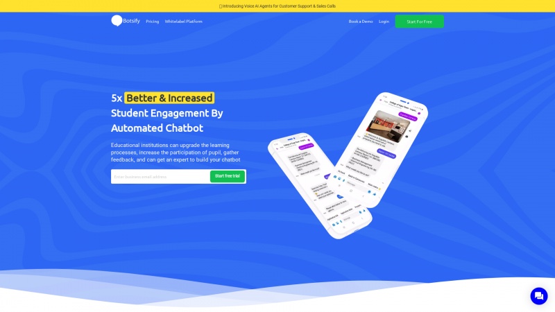 Homepage of botsify