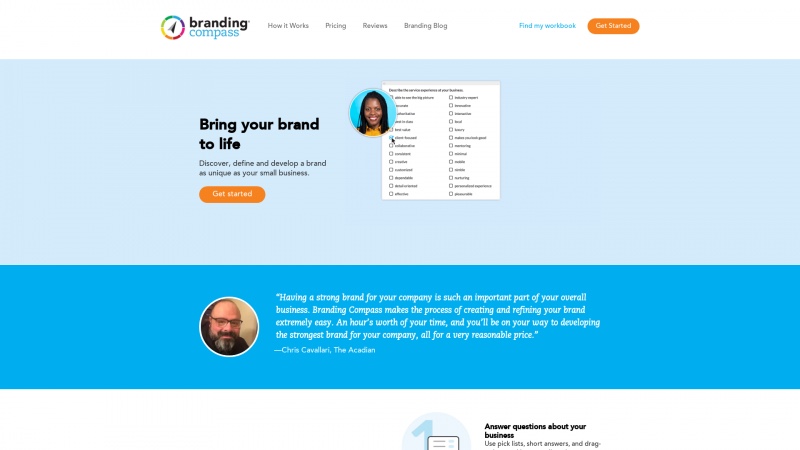 Homepage of brandingcompass