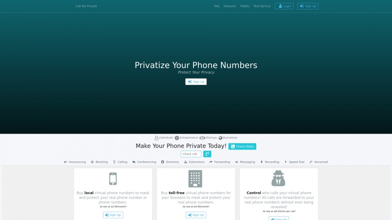 Homepage of callmeprivate