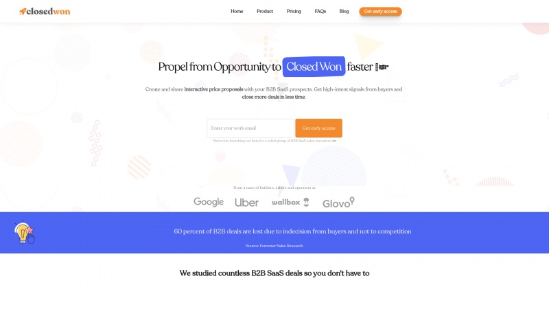 Homepage of closedwon