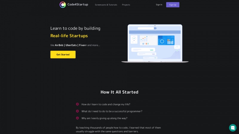 Homepage of code4startup