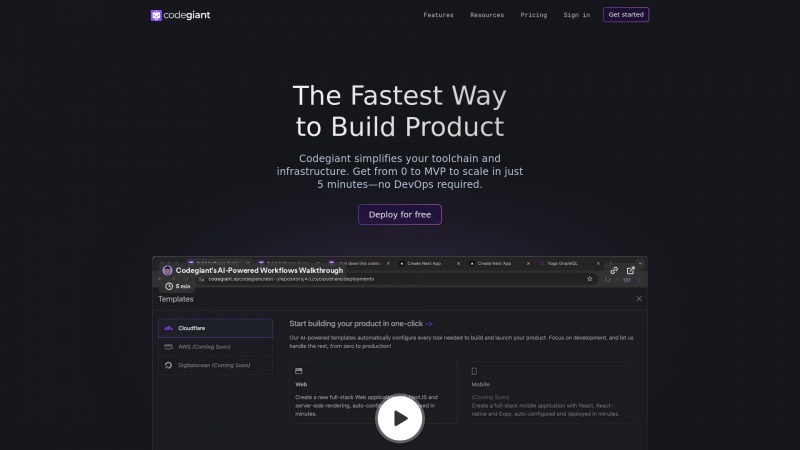 Homepage of codegiant