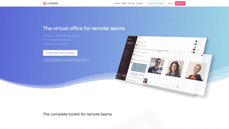 Homepage of collabify