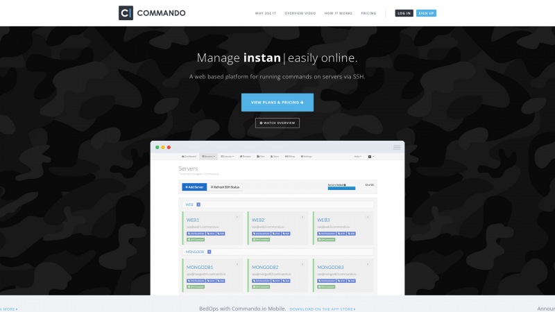 Homepage of commando