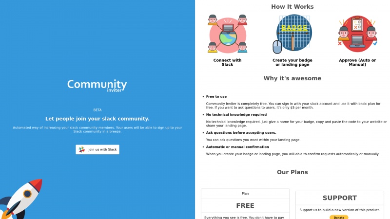 Homepage of communityinviter