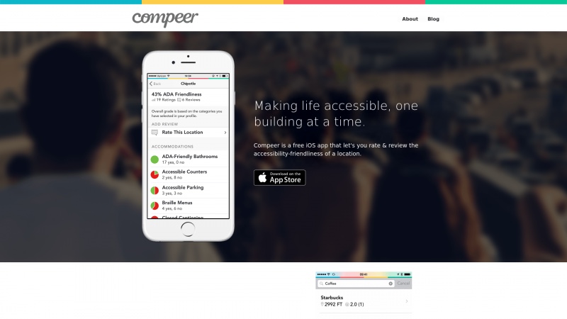 Homepage of compeerapp