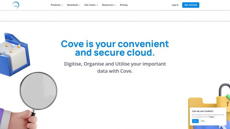 Cove Identity: Securely Digitize, Organize, and Protect Your Important Data Homepage of coveidentity
