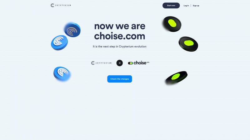 Homepage of crypterium