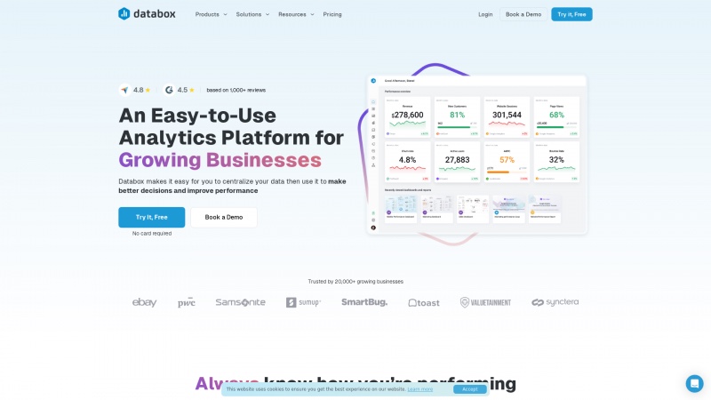 Homepage of databox