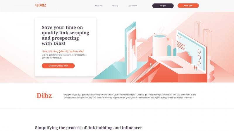 Homepage of dibz