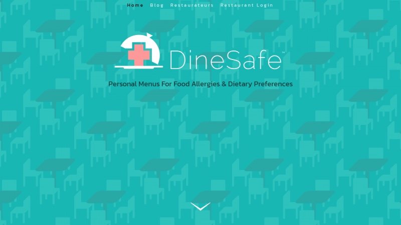 Personalized Menus for Food Allergies & Dietary Preferences with DineSafe Homepage of dinesafeapp