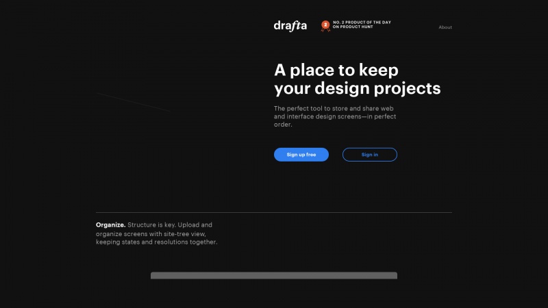 Homepage of drafta