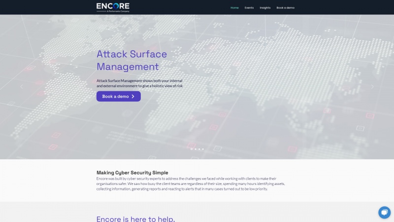 Homepage of encore