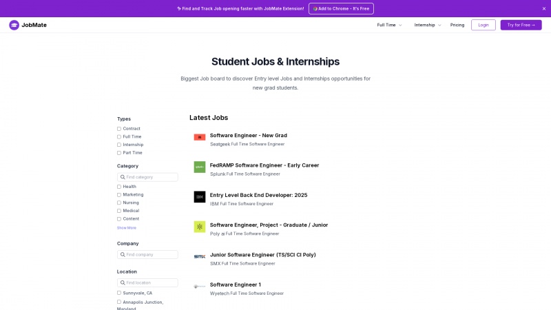 Homepage of entryleveljobs