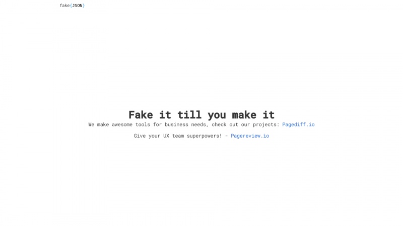 Homepage of fakejson