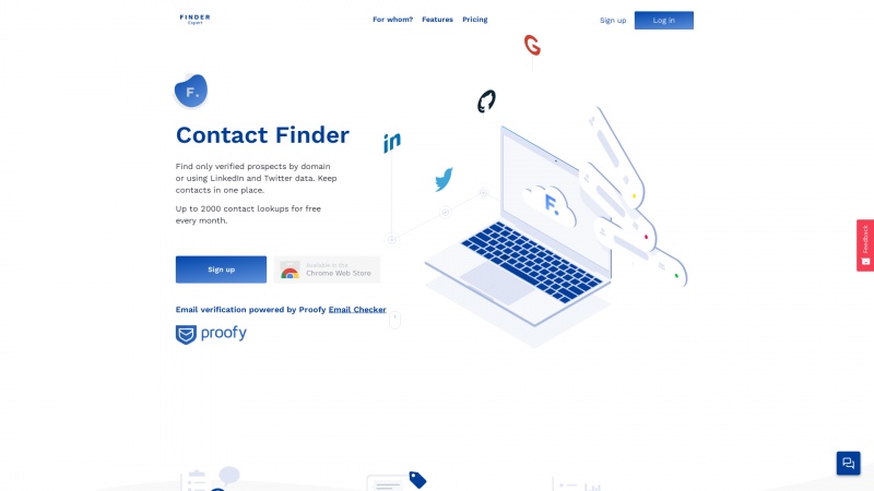 Homepage of finder