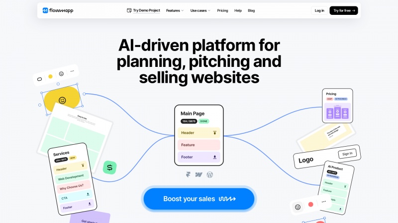 Homepage of flowmapp