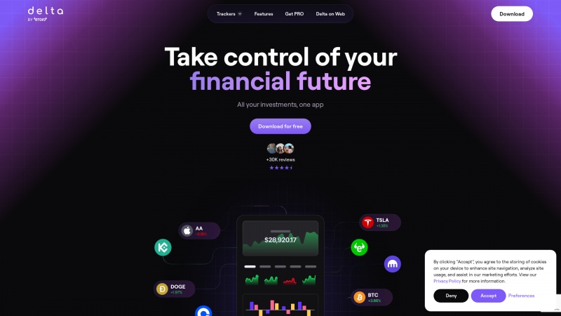 Homepage of getdelta