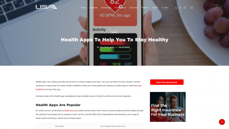 Homepage of gethealthapp