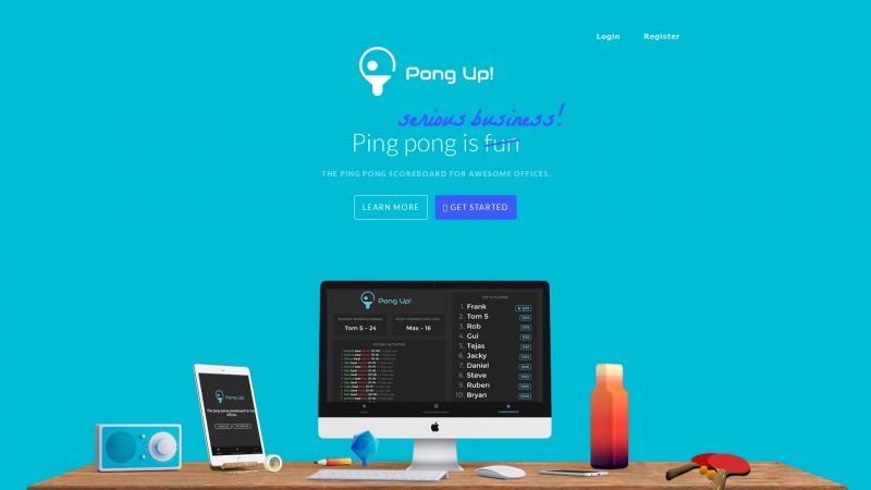 Homepage of getpongup