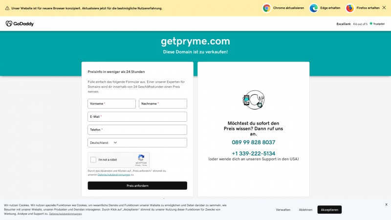 Homepage of getpryme