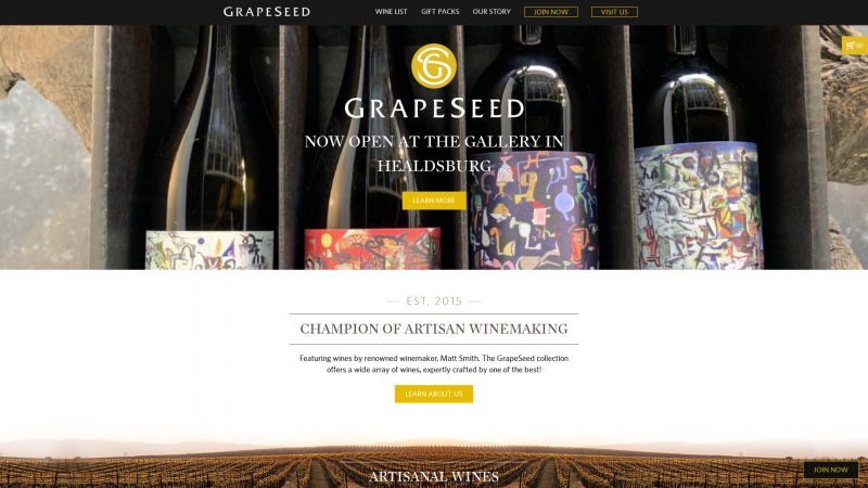 Homepage of grapeseedwine