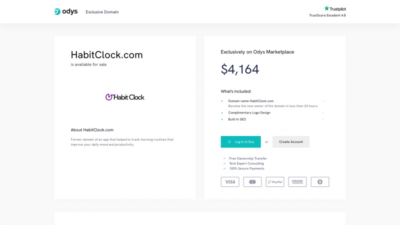 Homepage of habitclock