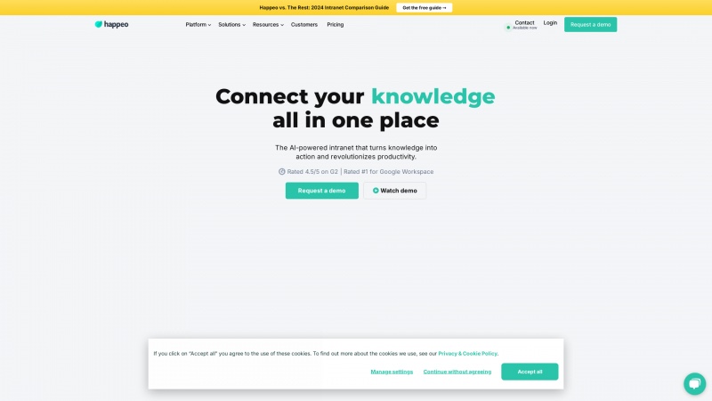 Homepage of happeo