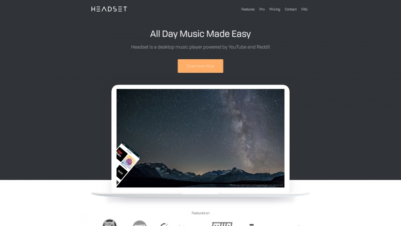 Homepage of headsetapp