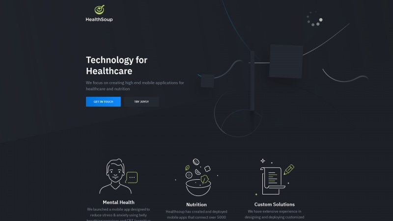 Homepage of healthsoup