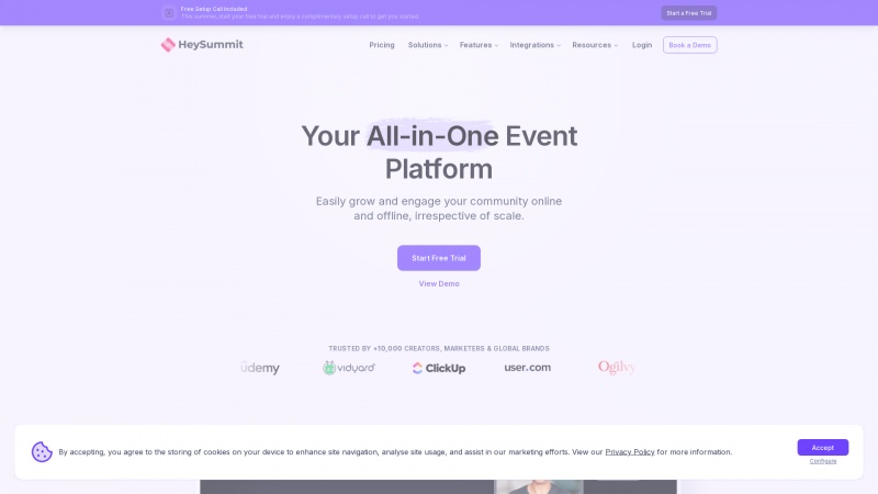 Homepage of heysummit