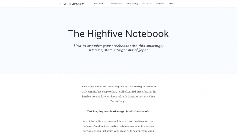 Homepage of highfivehq