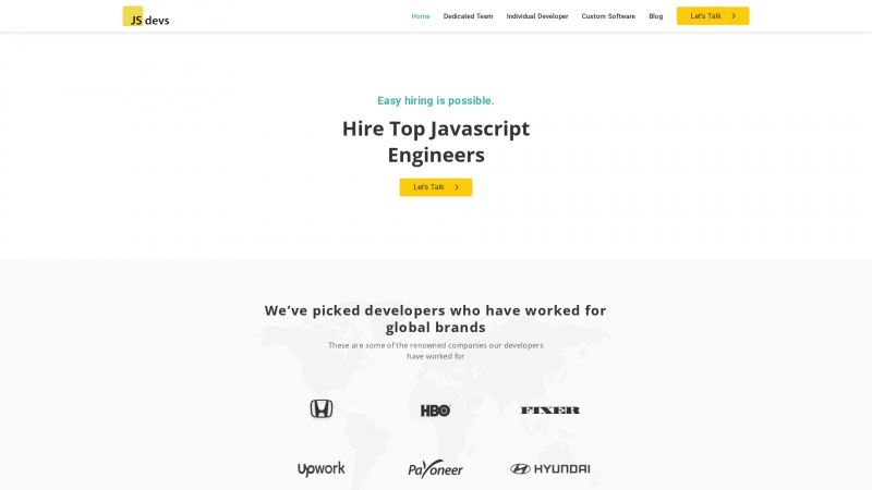 Homepage of jsdevs