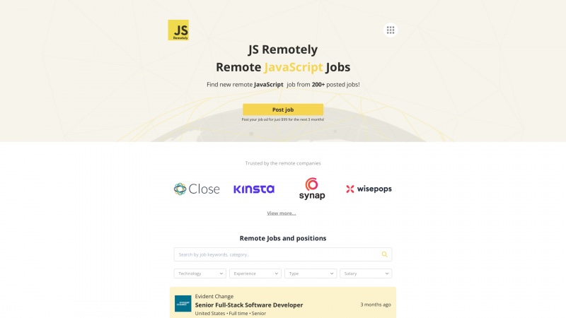 Homepage of jsremotely