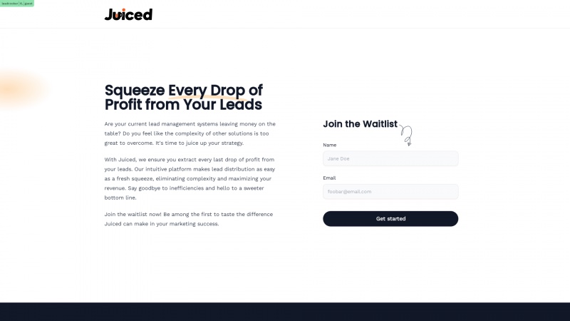 Homepage of leadcooker