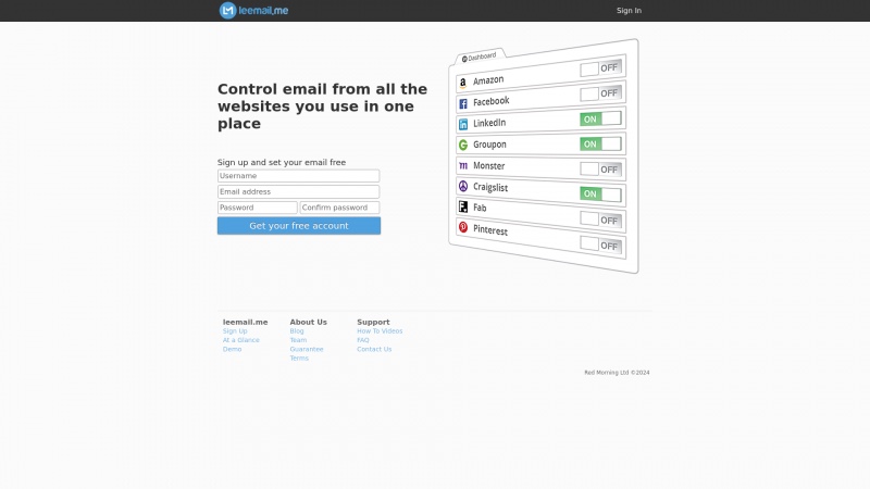 Homepage of leemail