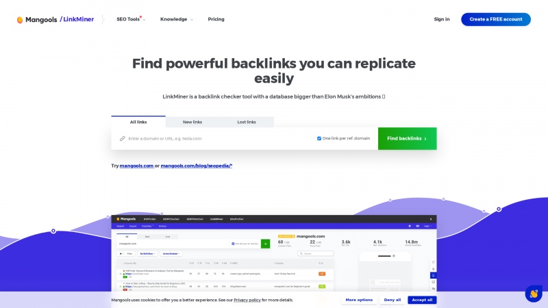 Homepage of linkminer