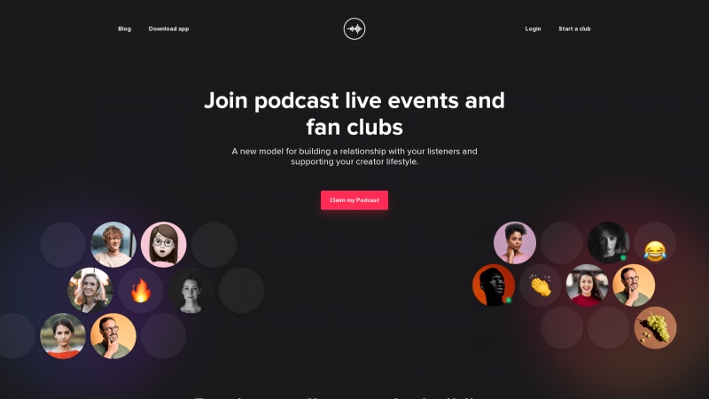 Homepage of listenapp