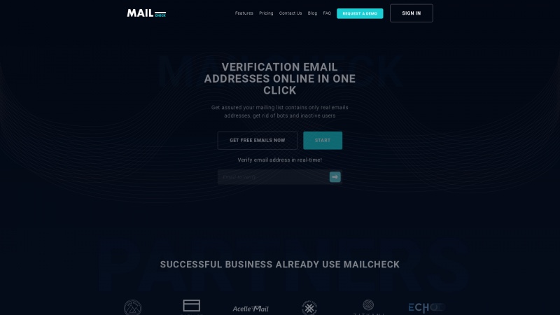 Homepage of mailcheck