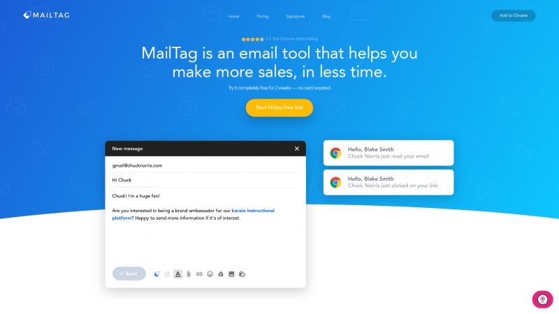 Homepage of mailtag