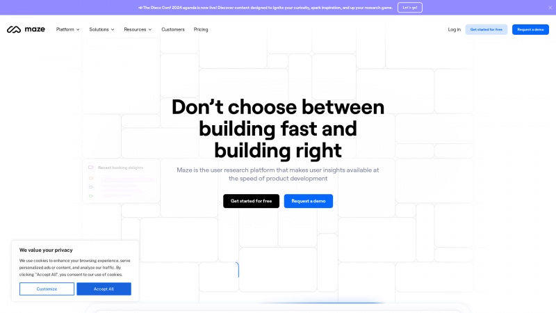 Homepage of maze