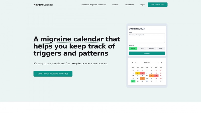 Homepage of migraine-calendar